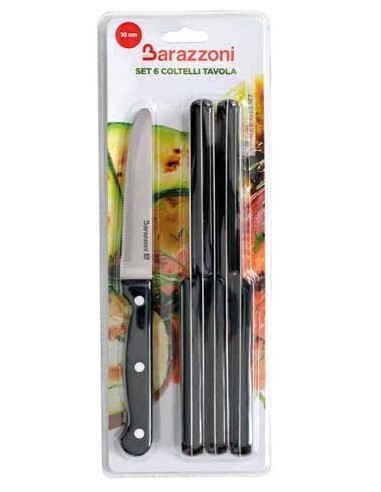 Set coltelli bistecca - Blister da sei coltelli con manico bianco