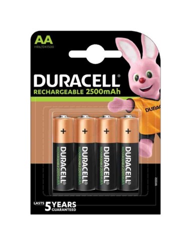 DURACELL RECHARGE AA X4 2400MAH STILO PILE RICARICABILI