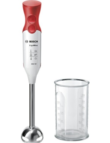 BOSCH MSM64110 FRULLATORE IMMERSIONE BIANCO-ROSSO 450W PIEDE INOX