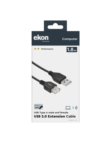 EKON 25574 PROLUNGA USB 2.0 A/A M/F 1,8M