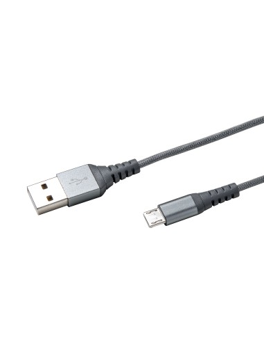 CELLY USBMICRONYLSV CAVO USB/MICROUSB 1M 2.4A NYLON SILVER