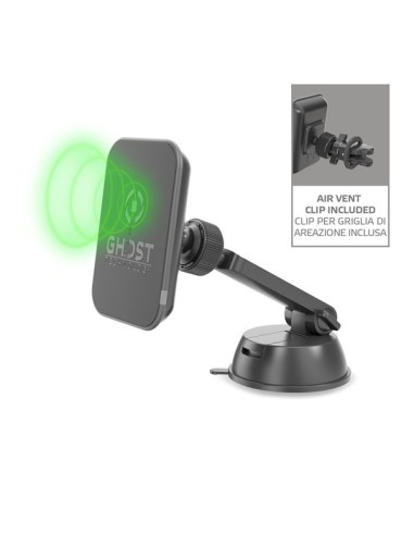 CELLY GHOSTCHARGEBK SUPPORTO AUTO WIRELESS MAGNETICO NERO