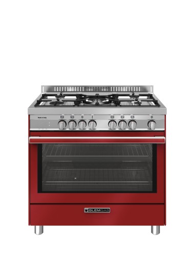 GLEM_GAS ST965MRS CUCINA 90X60 A+  4F.GAS+1TC ROSSA FORNO GIG. EL. 12F