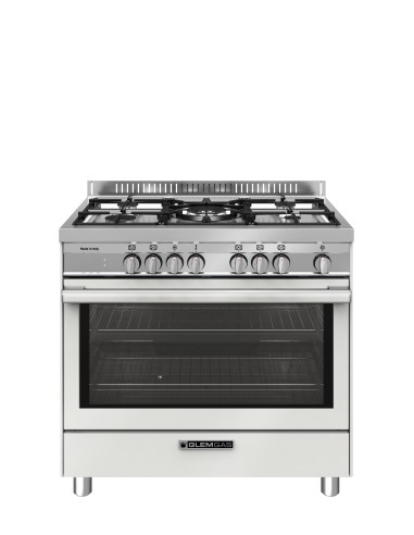 GLEM_GAS ST965MWH CUCINA 90X60 A+  4F.GAS+1TC BIANCA FORNO GIG. EL.12F