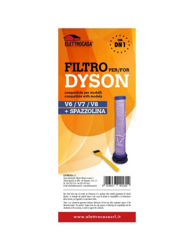 ELETTROCASA DN1 FILTRO PER DYSON   V6/V7/V8 + SPAZZOLINA