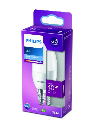 PHILIPS 772055 LED E14 5,5W/40W 6500K 520LM CANDELA SMERIGLIATA