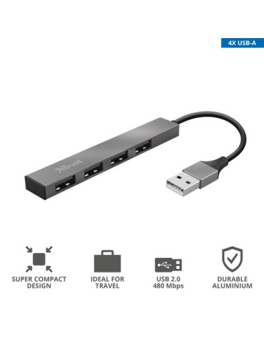 TRUST 23786 HALYX ALUMINIUM 4-PORT MINI USB HUB