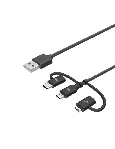 CELLY USB3IN1BK CAVO USB 3IN1 MICROUSB/LIGHTNIN/TYPE-C