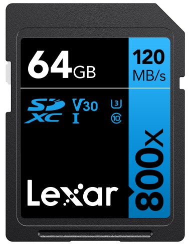 LEXAR SECURE DIGITAL 64GB 800X LETTURA 120MB/S - SCRITTURA 45MB/S V10