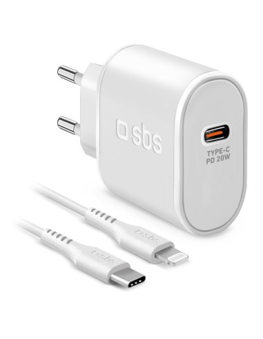 SBS TETRKITPD20LIGW ALIM.RETE USB-C 20W CAVO LIGHTNING/USB-C