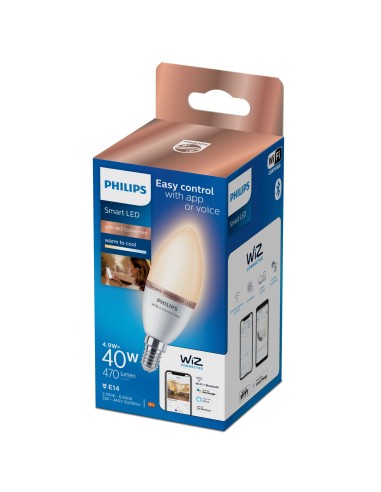 PHILIPS 372382 BIANCO C/F 4,9W/40W E14 OLIVA SMERIGLIATA LAMP.CONN.