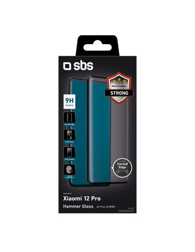 SBS TESCR4DXIMI12PK XIAOMI MI 12 PRO VETRO TEMPERATO CON BORDO NERO