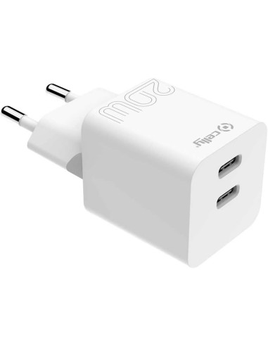 CELLY TC2USBC20WWH ALIM.RETE 20W 2 USB-C BIANCO