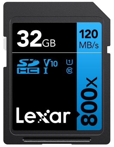 LEXAR SECURE DIGITAL 32GB 800X LETTURA 120MB/S - SCRITTURA 45MB/S V10