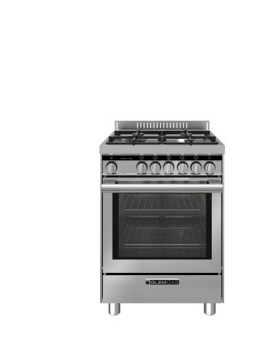 GLEM_GAS ST664VI CUCINA 60X60 CL.A 3F.GAS+1TC INOX FORNO GAS 8FUNZ.