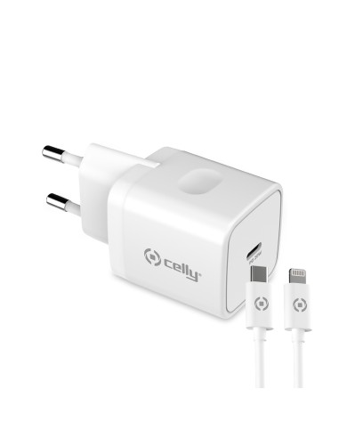 CELLY TC1C20WTYPECWH ALIM.RETE 20W USB-C CAVO USB-C BIANCO