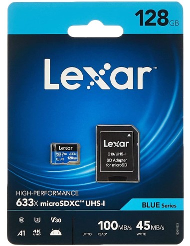 LEXAR MICROSD 128GB 633X MOBILE LETT.100MB/S - SCRITT.45MB/S ADATT.SD