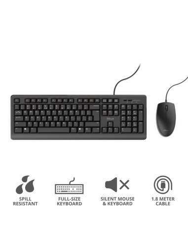 TRUST 23971 PRIMO KIT TASTIERA E MOUSE FILO SILENT