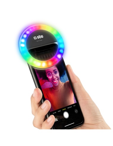 SBS TESELFIERINGRGBMINI SELFIE RING MINI RGB PER SMARTPHONE