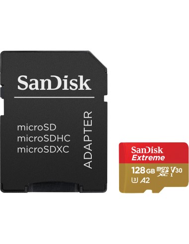 SANDISK MICROSD EXTREME 128GB XC ACTION CAM L.190MB/S S.90MB/S + AD.SD