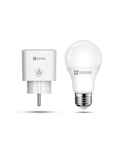 EZVIZ T30+LB1 BIANCO SMART PLUG PRESA 10A WIFI + LAMPADINA E27 GOO/ALE