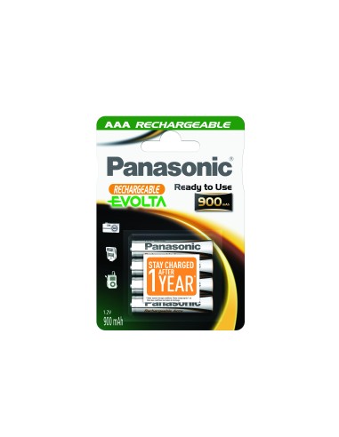 PANASONIC RECHARGEABLE AAA X4 900MAH MINISTILO PILE RICARICABILI