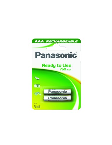 PANASONIC RECHARGEABLE AAA X2 750MAH MINISTILO PILE RICARICABILI