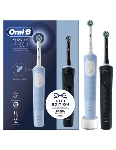 ORAL B POWER VITALITY PRO DUO BLACK& WHITE 2 RIMOTORI DI PLACCA