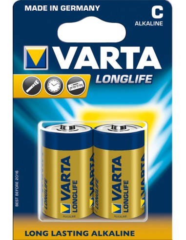 VARTA LONGLIFE C X2 MEZZA TORCIA PILE