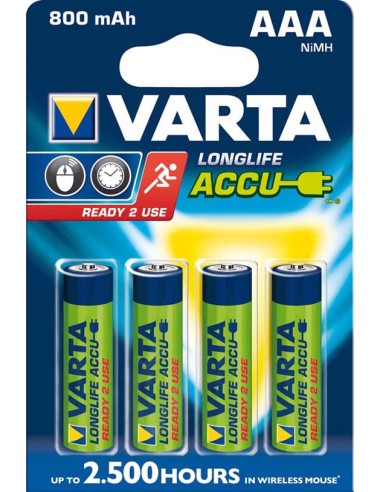 VARTA RECHARGE AAA X4 800MAH MINISTILO PILE RICARICABILI