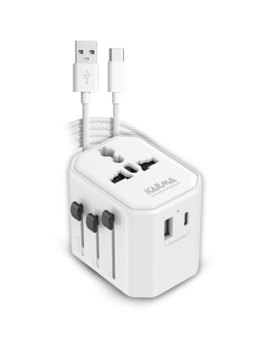 KARMA CC 9600USBC ALIMENTATORE DA VIAGGIO 4 PRESE USB/USB-C CON CAVO