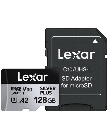 LEXAR MICROSD 128GB SILVER PLUS ACTION CAM L.205MB/S.150MB UHS-I V30