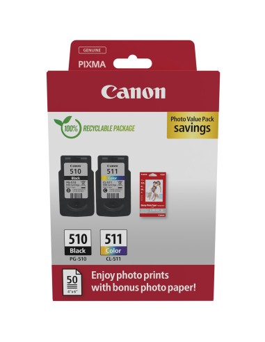 CANON PG-510/CL-511 NERO/COLORE + GP-601 CARTUCCE+CARTA MULTIPACK