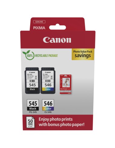 CANON PG-545/CL-546 NERO/COLORE + 50FG 10X15 CARTUCCE+CARTA MULTIPACK