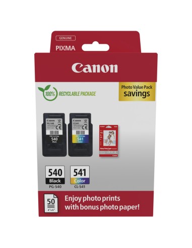 CANON PG-540/CL-541 NERO/COLORE + 50FG 10X15 CARTUCCE+CARTA MULTIPACK