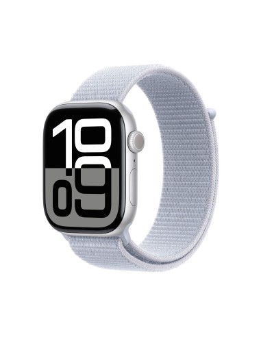 APPLE WATCH SERIES 10 GPS 46MM SILVER ALUM. BLUE CLOUD SPORT LOOP