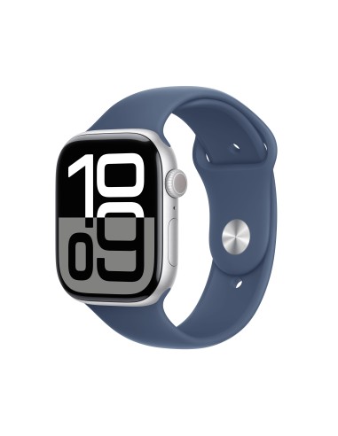 APPLE WATCH SERIES 10 GPS+CELL 46MM SILVER ALUM. DENIM SPORT BAND M/L