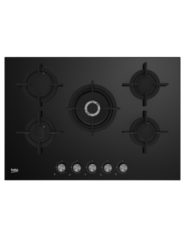 BEKO HILW75222S P. COTT. GAS 75CM  CRISTALLO NERO COMANDI FRONTALI 5F