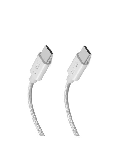 SBS TECABLETISSUETCC240G CAVO CORDONATO USB-C/USB-C 240W 2M GRIGIO