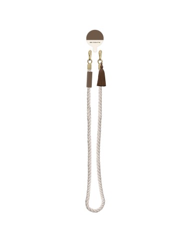 SBS CMCORDNECKTW2 COLLANA CORDONCINO TORCHON COCO BIANCO MARRONE