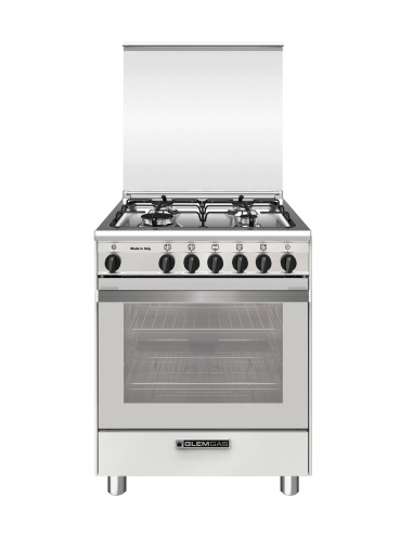 GLEM GAS SA664VWH CUCINA A 60X60 4F BIANCA F.GAS 8F GRIGLIE PIATTINA